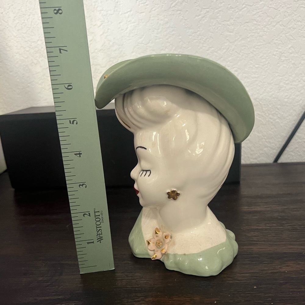 Mid Century Modern Ceramic Lady Head Vase - Picture 3 of 10